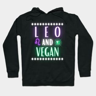 Leo and Vegan Retro Style Neon Hoodie